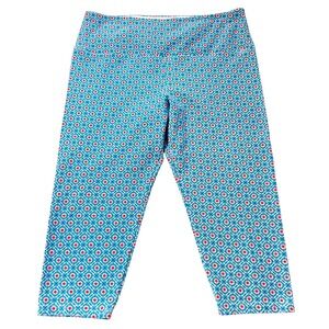 Intro Love The Fit Capri‎ Leggings Tummy Control Pull On Yoga Pants PXL Blue Red